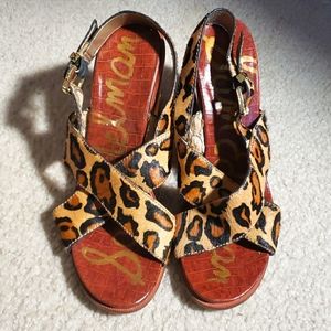 Same Edelman leopard block heel sandals